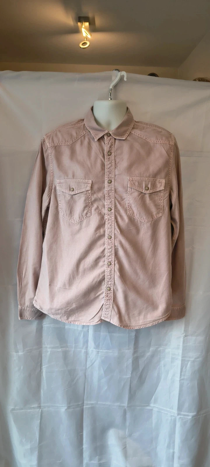 Angelo Litrico slim fit overhemd | Lichtroze | 100% katoen | Maat L (41/42) #255